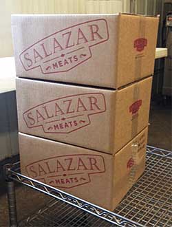 Salazar Meats packing boxes